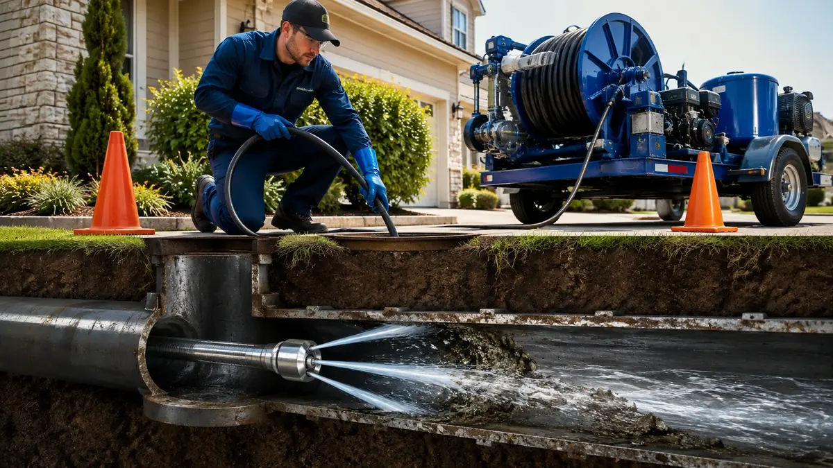 Main Sewer Line Hydro Jet Cleaning in Del Rey
