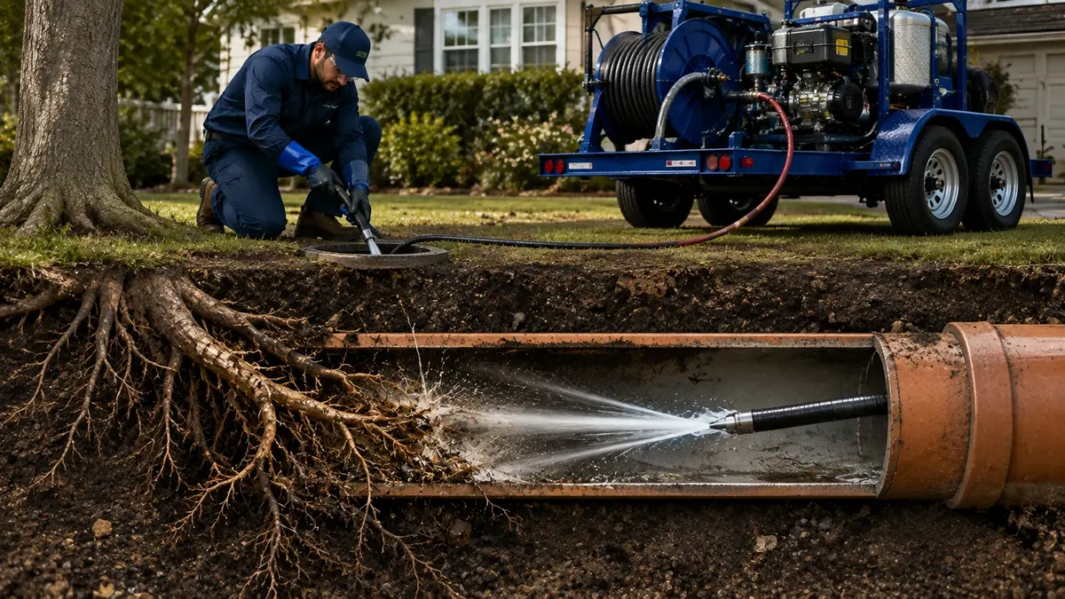 Tree Root Removal with Hydro Jetting in Del Rey